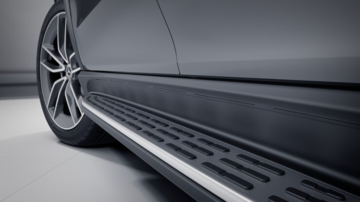 Trittbretter beleuchtet in Aluminium-Optik mit Gumminoppen 2