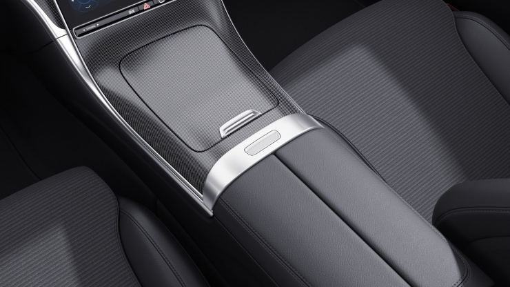 Console centrale &agrave; motif en losanges gris argent Image 1