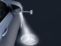 EQE SUV Ambient lighting with projection of brand logo