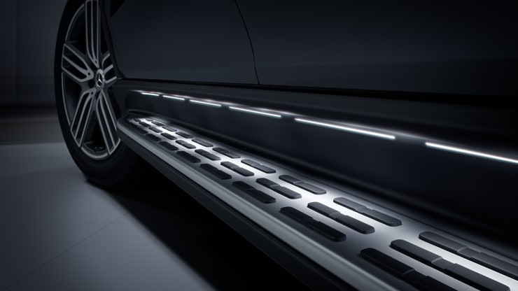 Trittbretter beleuchtet in Aluminium-Optik mit Gumminoppen Bild 1