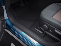 EQA Door sills with EQA lettering, illuminated and with exchangeable cover