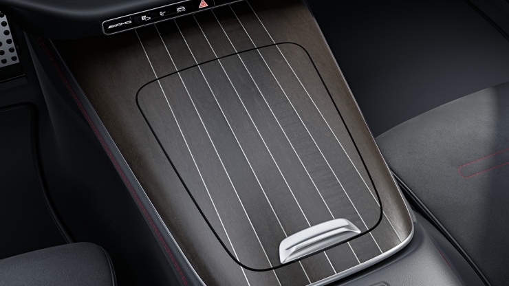 Mittelkonsole Holz Ahorn braun offenporig aluminium lines 1