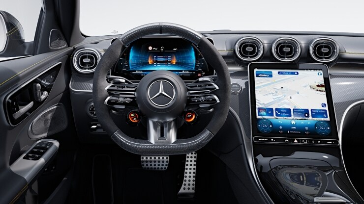 AMG Performance Lenkrad in Carbon-Design &sol; Mikrofaser MICROCUT 2