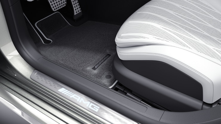 Tapis de sol &agrave; poils longs MANUFAKTUR avec monogramme AMG brod&eacute; 3