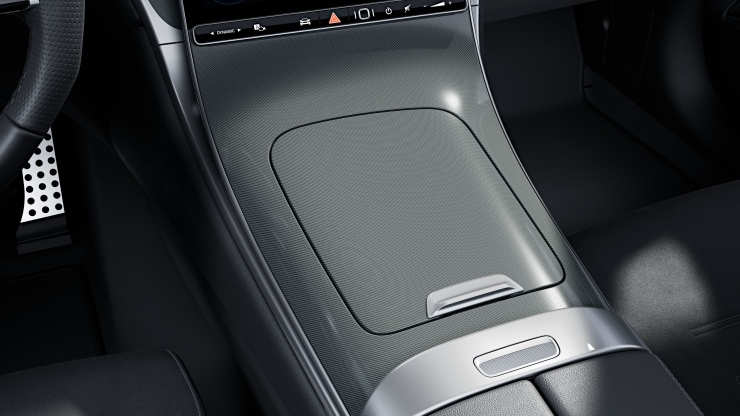 Console centrale &agrave; motif en losanges gris argent Image 1