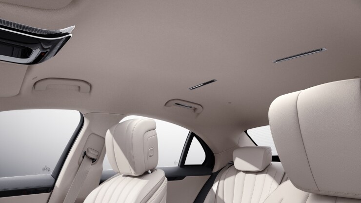 Ciel de pavillon en tissu beige 1