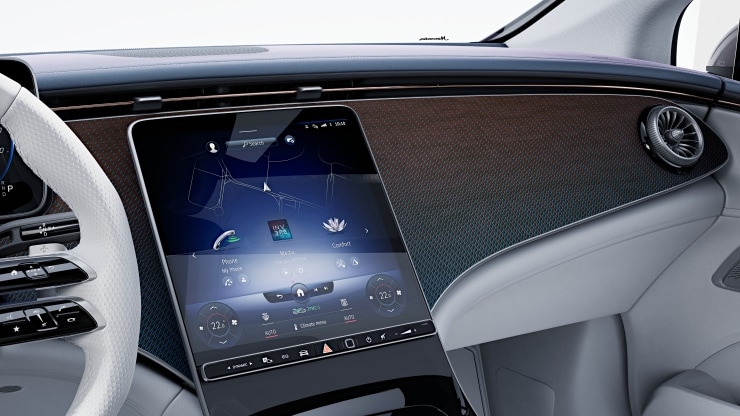 Zierelemente Holz offenporig braun mit blauer Bedruckung Bild 1