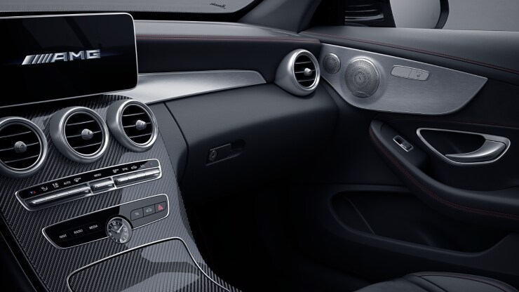 AMG Zierelemente Carbon / Aluminium mit Längsschliff hell 2