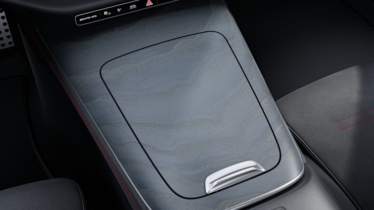 Console centrale en fr&ecirc;ne gris &agrave; pores ouverts 1