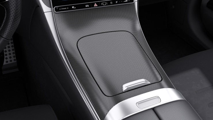 Console centrale &agrave; motif en losanges gris argent Image 1