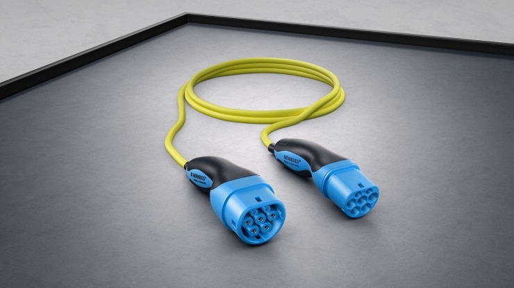 Câble de charge pour boîtier mural et bornes de recharge publiques, 4m, droit, 22kW Image 1