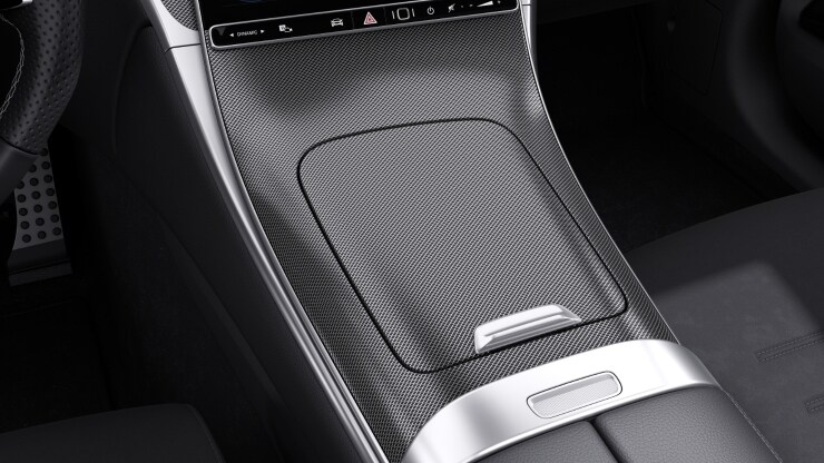 Console centrale &agrave; motif en losanges gris argent Image 1