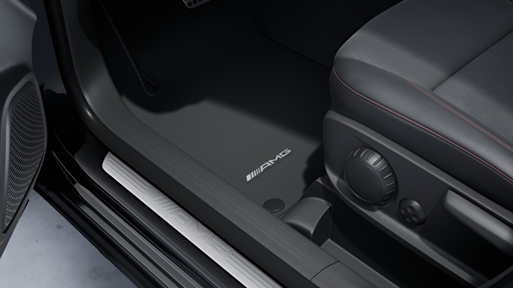 AMG Einstiegsleisten in Edelstahl gebürstet mit "AMG" Schriftzug Bild 1