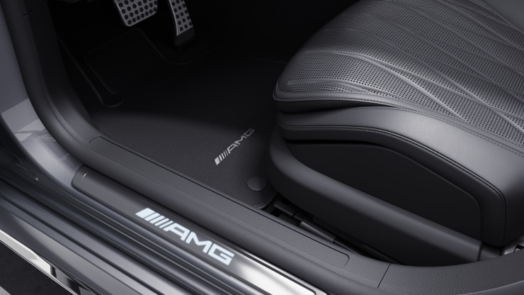 AMG Einstiegsleisten mit "AMG" Schriftzug, beleuchtet und mit Wechselcover Bild 1